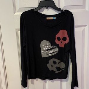 vintage havana long sleeve black top